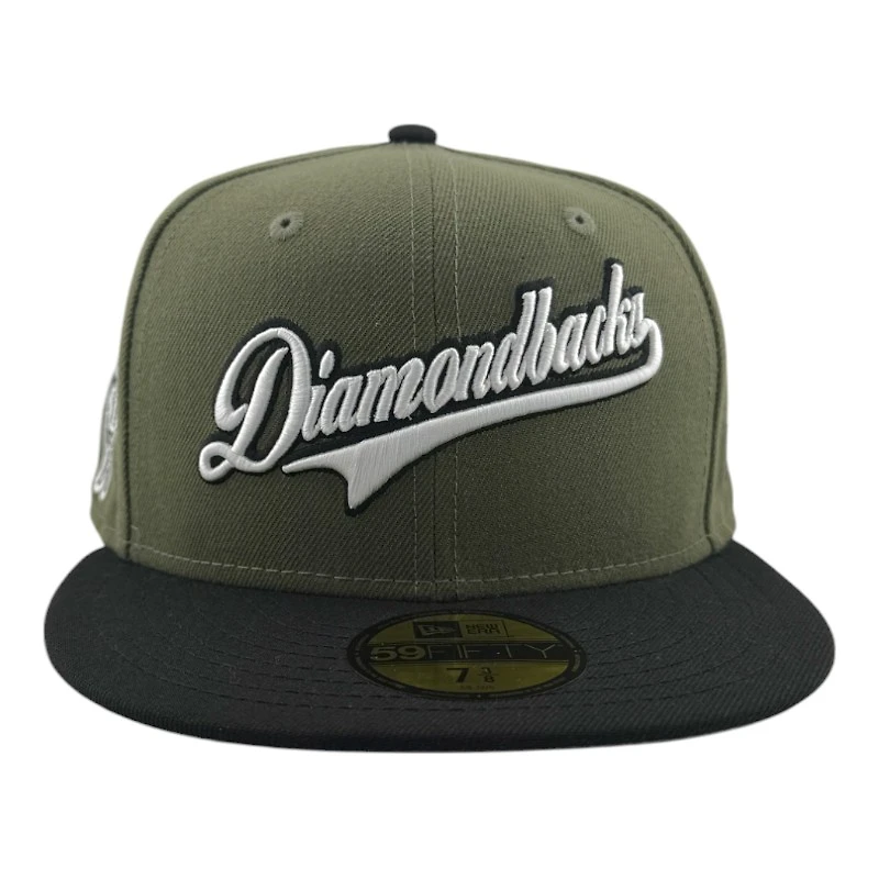 Arizona Diamondbacks Olive Green and Black "Olive Script" 1998 Inaugural Patch Gray UV New Era 59FIFTY Fitted Hat