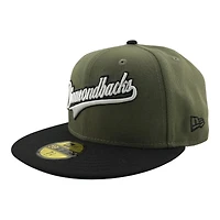 Arizona Diamondbacks Olive Green and Black "Olive Script" 1998 Inaugural Patch Gray UV New Era 59FIFTY Fitted Hat