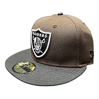 Las Vegas Raiders Brown and Black 60th Anniversary Patch Pink UV New Era 59FIFTY Fitted Hat
