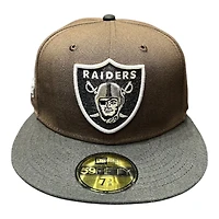 Las Vegas Raiders Brown and Black 60th Anniversary Patch Pink UV New Era 59FIFTY Fitted Hat
