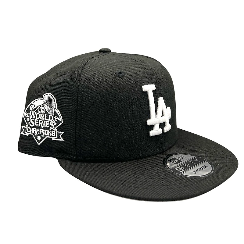 Los Angeles Dodgers Black and White 2024 World Series Champs Stitched Patch Grey UV New Era 9FIFTY Snapback Hat
