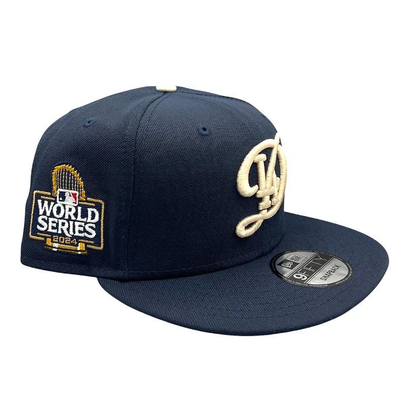 Los Angeles Dodgers Ocean Blue City Connect 2024 World Series Stitched Patch Grey UV New Era 9FIFTY Snapback Hat
