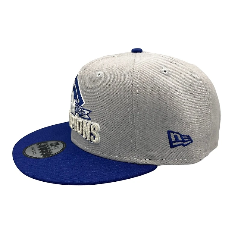 Los Angeles Dodgers Grey and Royal 2024 World Series Champs Front Logo Grey UV New Era 9FIFTY Snapback Hat