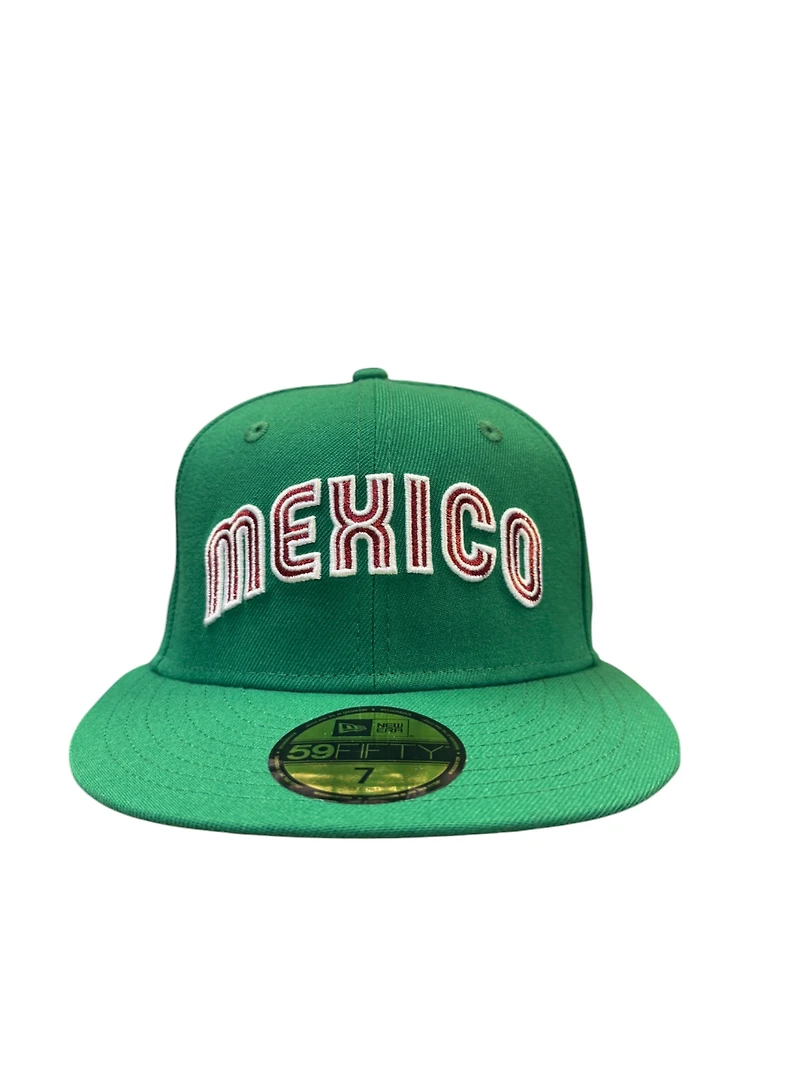 Mexico Green White and Red Flag Patch Gray UV New Era 59FIFTY Fitted Hat