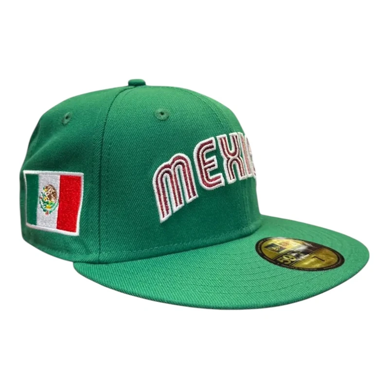 Mexico Green White and Red Flag Patch Gray UV New Era 59FIFTY Fitted Hat