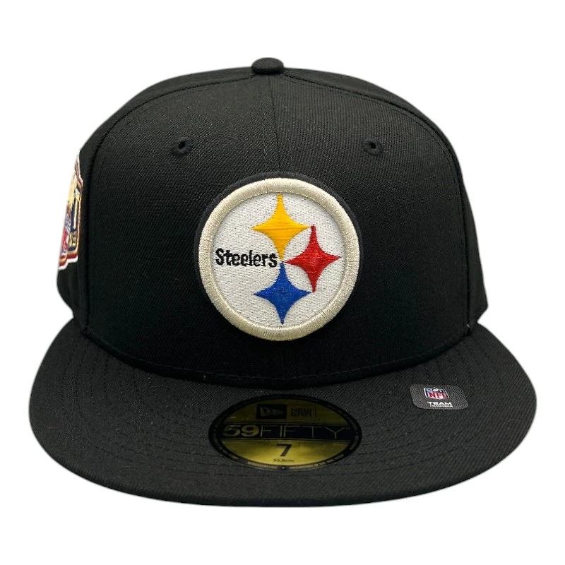 Pittsburgh Steelers Black 2003 Draft Patch Green UV NFL New Era 59FIFTY Fitted Hat