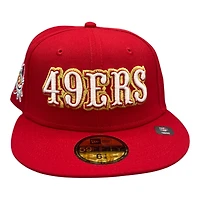San Francisco 49ers Red 1996 Draft Patch Green UV NFL New Era 59FIFTY Fitted Hat