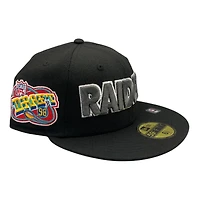 Las Vegas Raiders Black 1998 Draft Patch Green UV NFL New Era 59FIFTY Fitted Hat