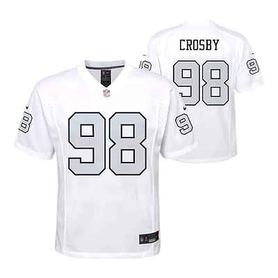 Youth Las Vegas Raiders Maxx Crosby White Color Rush Jersey Nike Game