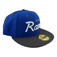 Los Angeles Rams Royal Blue and Dark Gray Script UV New Era 59FIFTY Fitted Hat