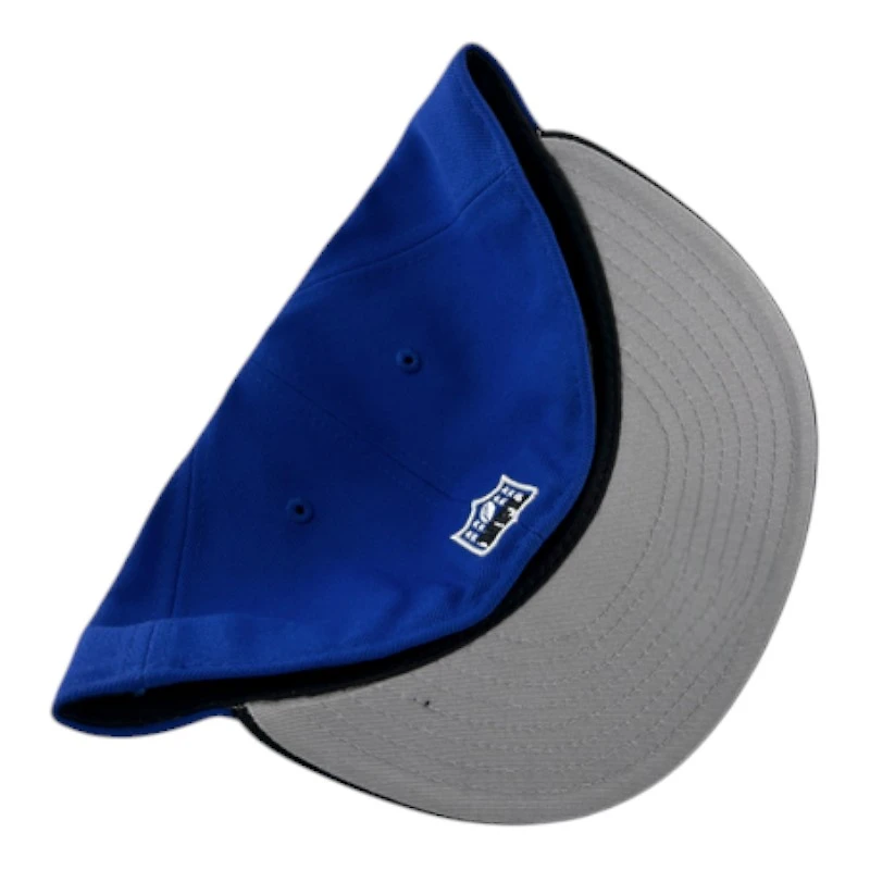 Los Angeles Rams Royal Blue and Black Script Gray UV New Era 59FIFTY Fitted Hat