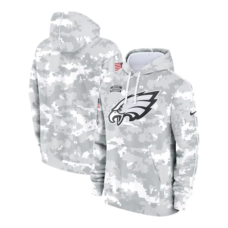 Youth Philadelphia Eagles 2024 Salute to Service Arctic Camo Nike Pullover Hoodie