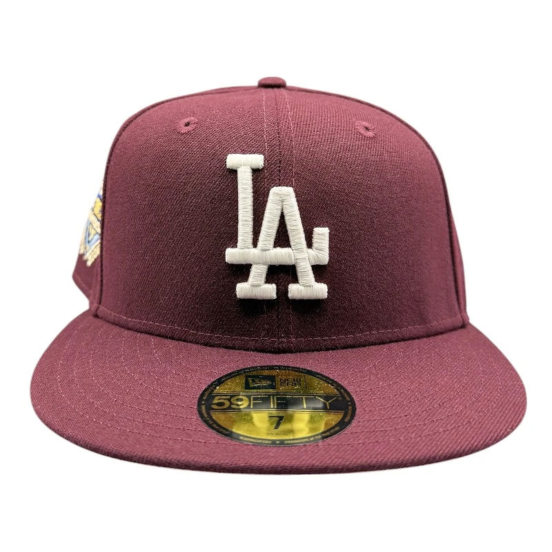 Los Angeles Dodgers Maroon "Pinky Collection" 50th Anniversary Patch Pink UV New Era 59FIFTY Fitted Hat