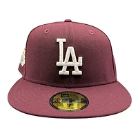 Los Angeles Dodgers Maroon "Pinky Collection" 50th Anniversary Patch Pink UV New Era 59FIFTY Fitted Hat