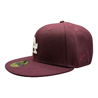 Los Angeles Dodgers Maroon "Pinky Collection" 50th Anniversary Patch Pink UV New Era 59FIFTY Fitted Hat