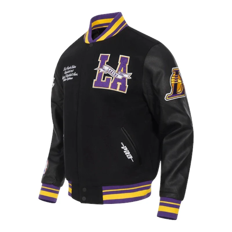 Los Angeles Lakers Team Pennants Pro Standard Rib Wool Varsity Jacket