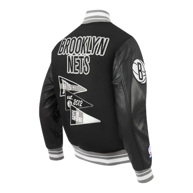Brooklyn Nets Team Pennants Pro Standard Rib Wool Varsity Jacket