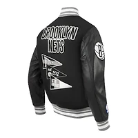 Brooklyn Nets Team Pennants Pro Standard Rib Wool Varsity Jacket