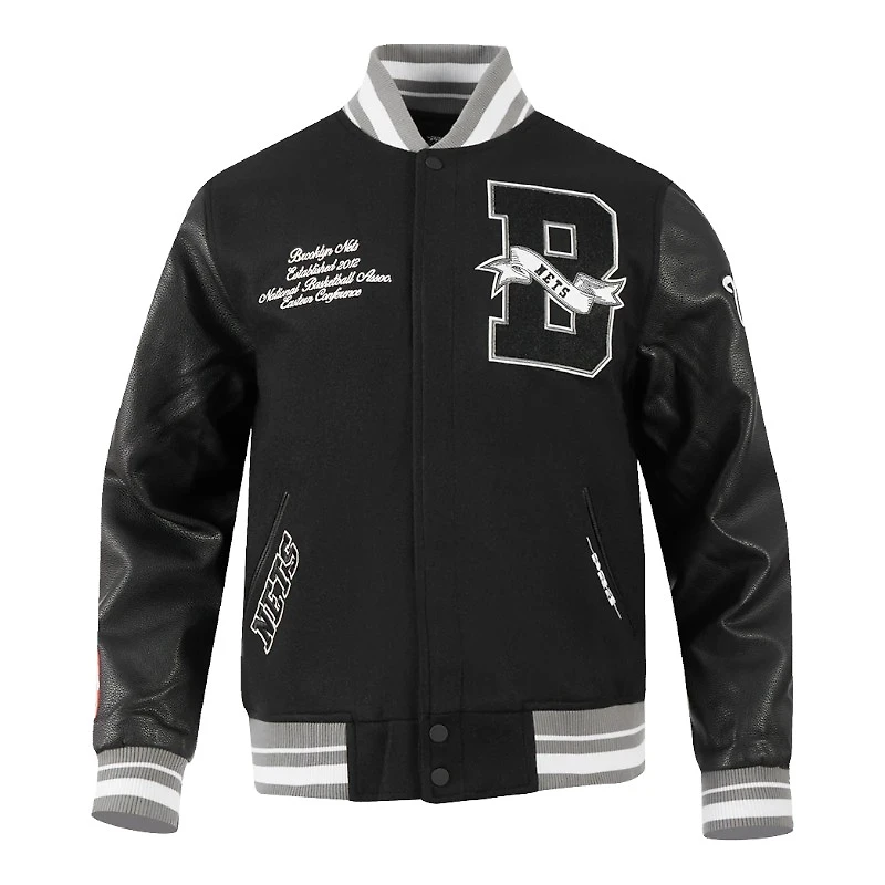 Brooklyn Nets Team Pennants Pro Standard Rib Wool Varsity Jacket