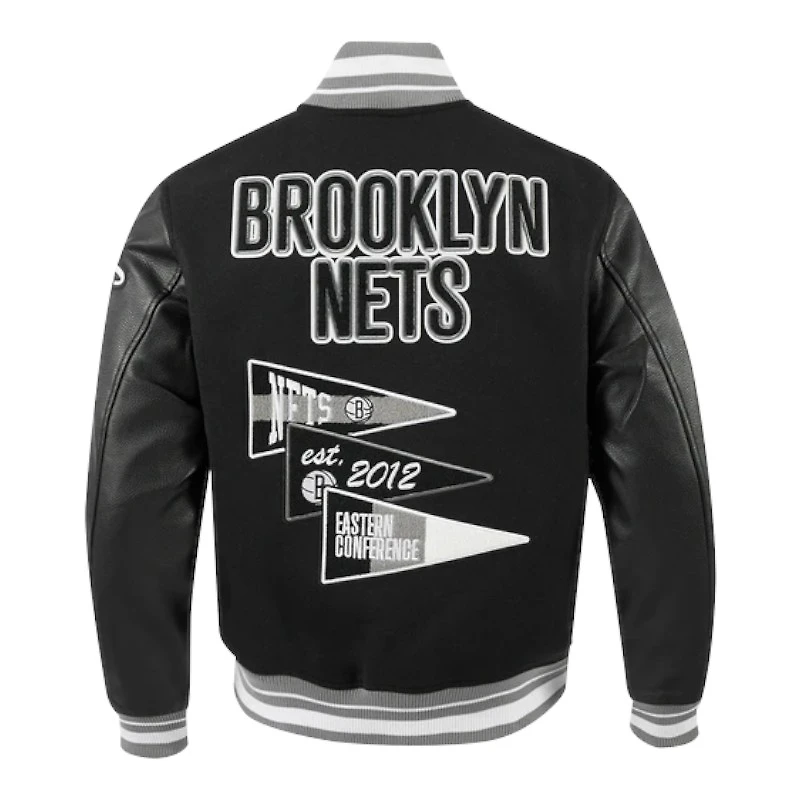 Brooklyn Nets Team Pennants Pro Standard Rib Wool Varsity Jacket