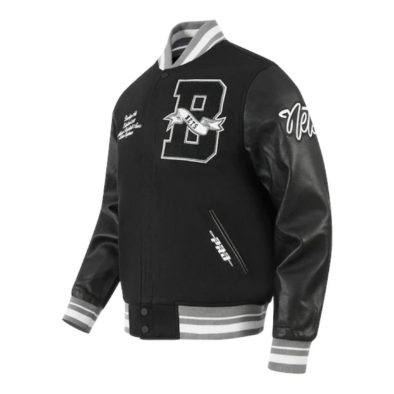Brooklyn Nets Team Pennants Pro Standard Rib Wool Varsity Jacket