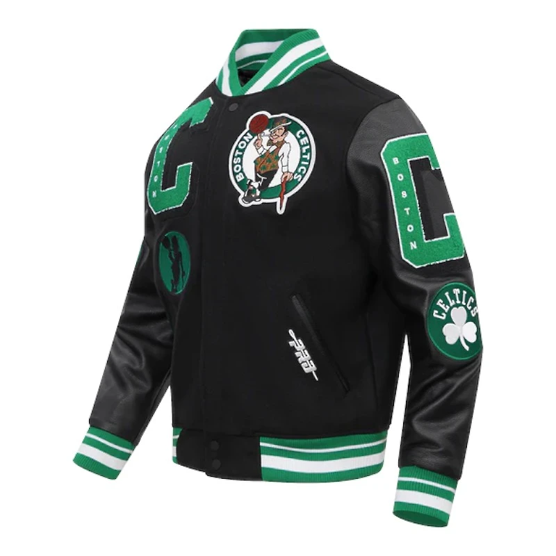 Boston Celtics Mashup Pro Standard Rib Wool Varsity Jacket