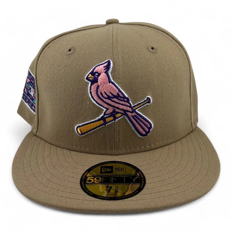 St. Louis Cardinals Khaki 2006 WS Patch Pink UV New Era 59FIFTY Fitted Hat