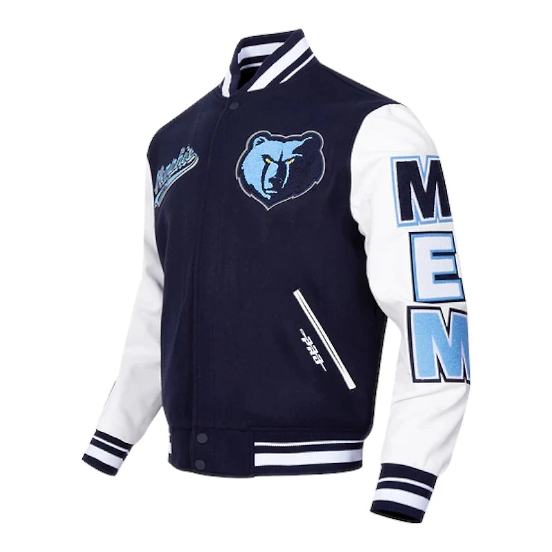 Memphis Grizzlies Script Tail Pro Standard Rib Wool Varsity Jacket