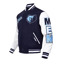 Memphis Grizzlies Script Tail Pro Standard Rib Wool Varsity Jacket
