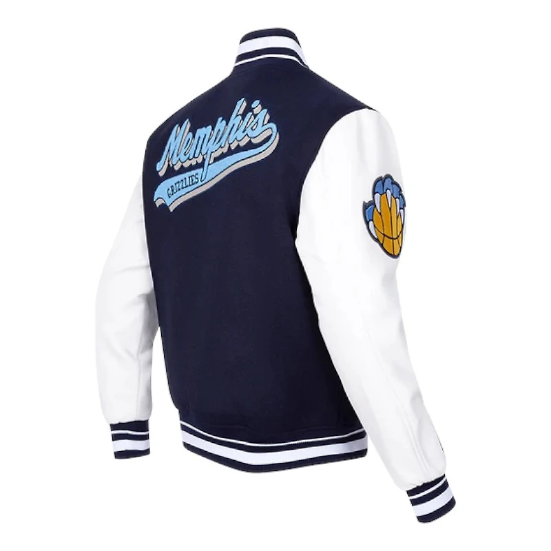 Memphis Grizzlies Script Tail Pro Standard Rib Wool Varsity Jacket