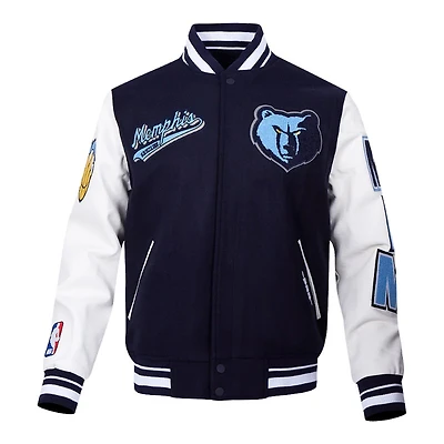 Memphis Grizzlies Script Tail Pro Standard Rib Wool Varsity Jacket
