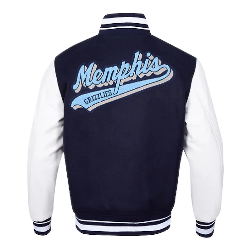 Memphis Grizzlies Script Tail Pro Standard Rib Wool Varsity Jacket