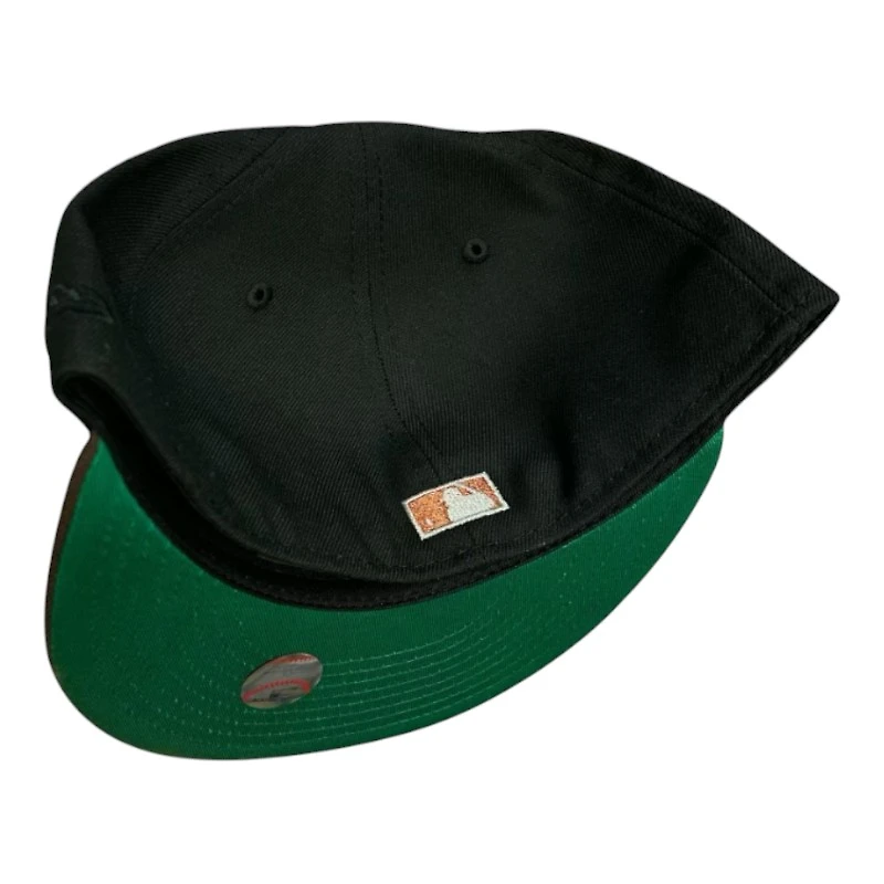 Atlanta Braves Black and Walnut 1999 World Series Patch Green UV New Era 59FIFTY Fitted Hat
