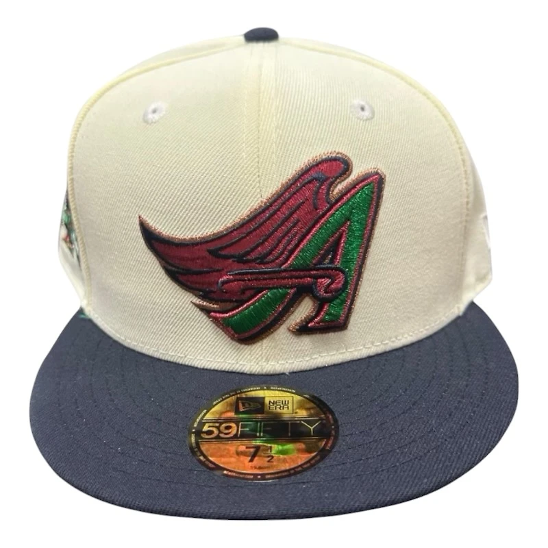 Los Angeles Angels Chorme and Navy 50th Anniversary Patch Green UV New Era 59FIFTY Fitted Hat