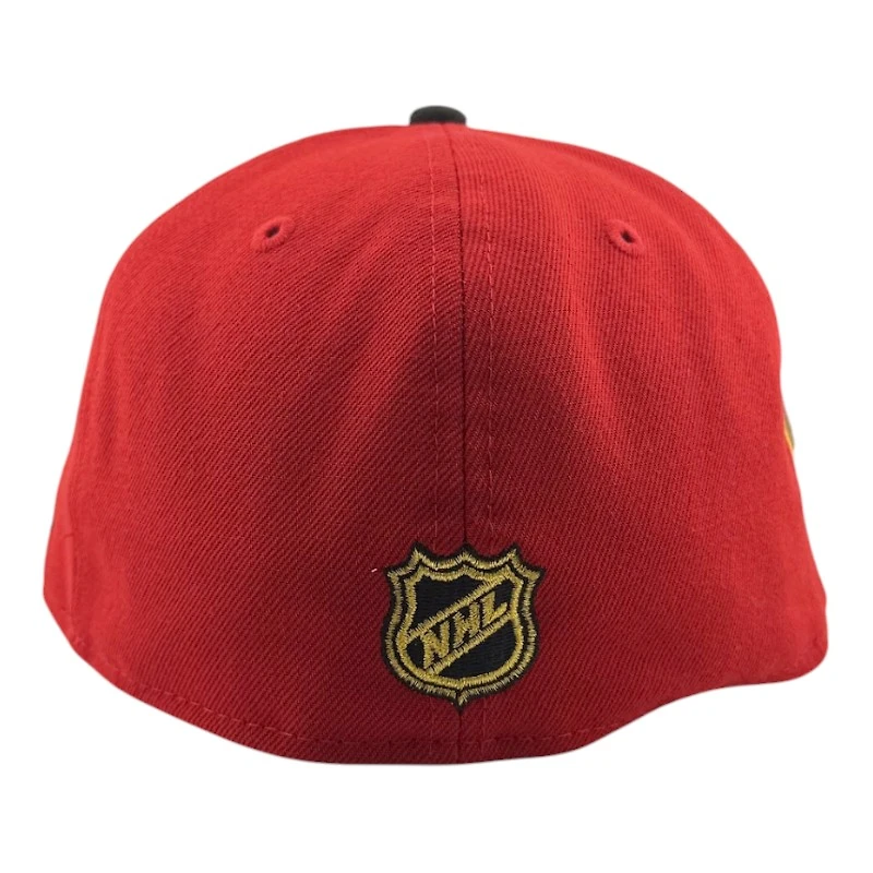 Calgary Flames Red and Black 40th Anni Patch Icy Blue UV NHL New Era 59FIFTY Fitted Hat