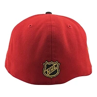Calgary Flames Red and Black 40th Anni Patch Icy Blue UV NHL New Era 59FIFTY Fitted Hat