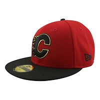 Calgary Flames Red and Black 40th Anni Patch Icy Blue UV NHL New Era 59FIFTY Fitted Hat