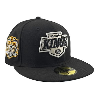 Los Angeles Kings Black 2002 NHL All Star Game Patch Icy Blue UV New Era 59FIFTY Fitted Hat