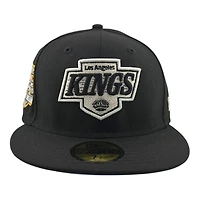 Los Angeles Kings Black 2002 NHL All Star Game Patch Icy Blue UV New Era 59FIFTY Fitted Hat