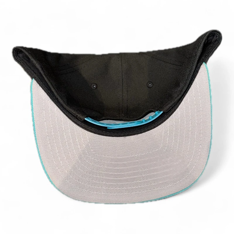 Florida Marlins Black and Teal Upside Down Gray UV New Era A-Frame Snapback Hat