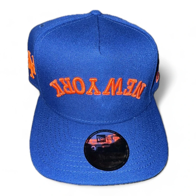 New York Mets Royal Blue and Orange Upside Down Gray UV New Era A-Frame Snapback Hat