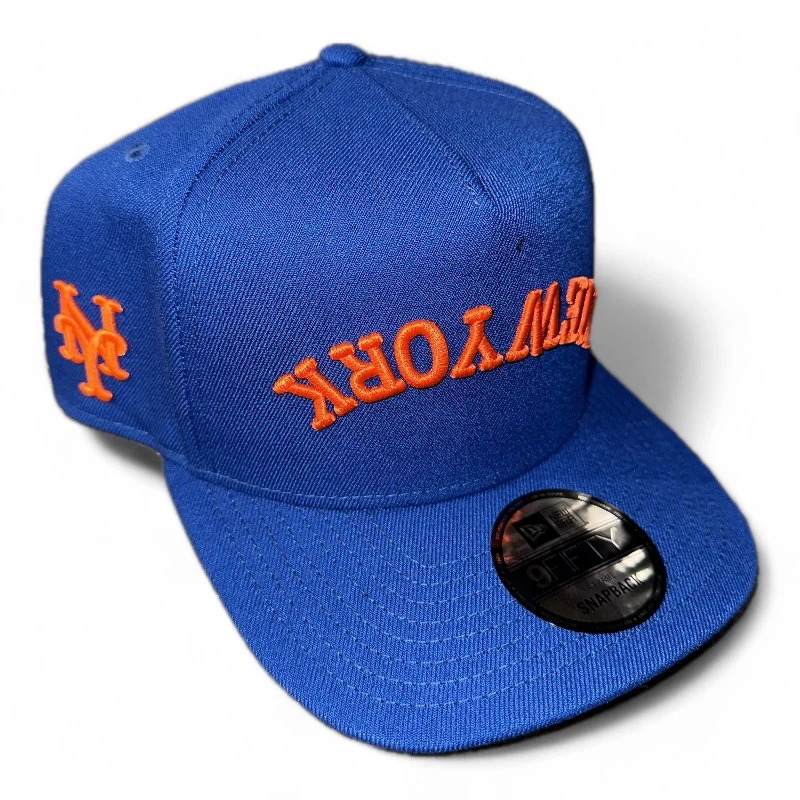 New York Mets Royal Blue and Orange Upside Down Gray UV New Era A-Frame Snapback Hat