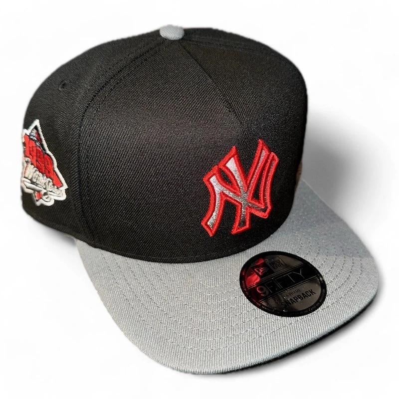 New York Yankees 1999 WS Patch Gray UV New Era A-Frame Snapback Hat