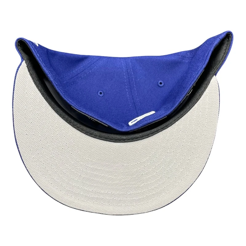 Los Angeles Dodgers Royal Blue 2024 World Series Champions Cursive Gray UV New Era 59FIFTY Fitted Hat