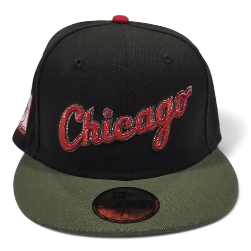 Chicago White Sox Black and Olive Green Red Metallic 95th Anni Patch UV 59FIFTY Fitted Hat