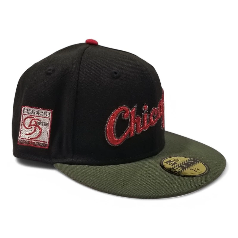 Chicago White Sox Black and Olive Green Red Metallic 95th Anni Patch UV 59FIFTY Fitted Hat
