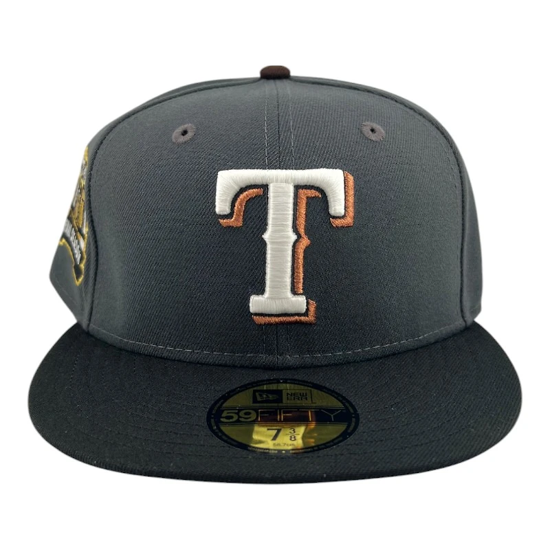 Texas Rangers Graphite and Black Final Season Patch Gray UV New Era 59FIFTY Fitted Hat