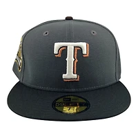 Texas Rangers Graphite and Black Final Season Patch Gray UV New Era 59FIFTY Fitted Hat