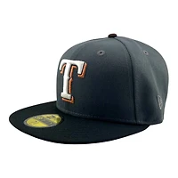 Texas Rangers Graphite and Black Final Season Patch Gray UV New Era 59FIFTY Fitted Hat