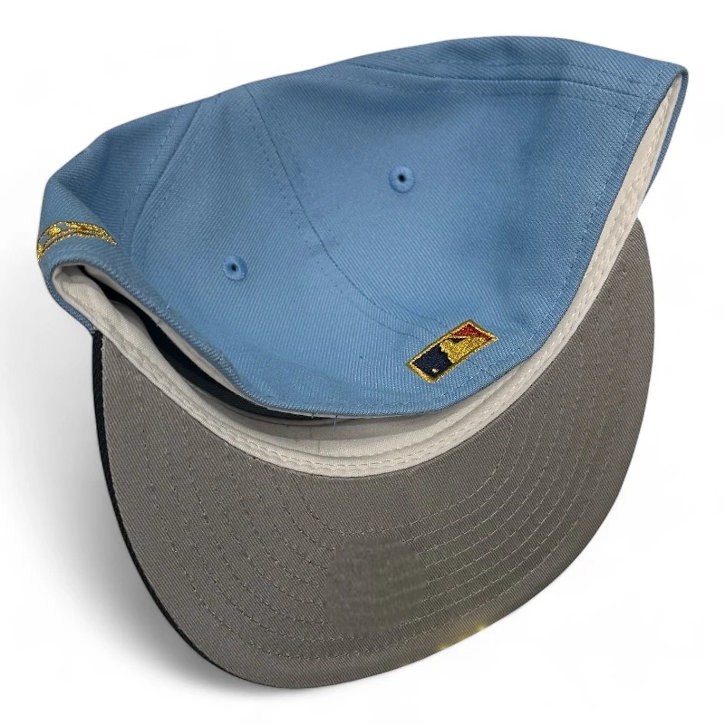 Los Angeles Angels Light Blue and Navy 50th Anni Patch Gray UV New Era 59FIFTY Fitted Hat